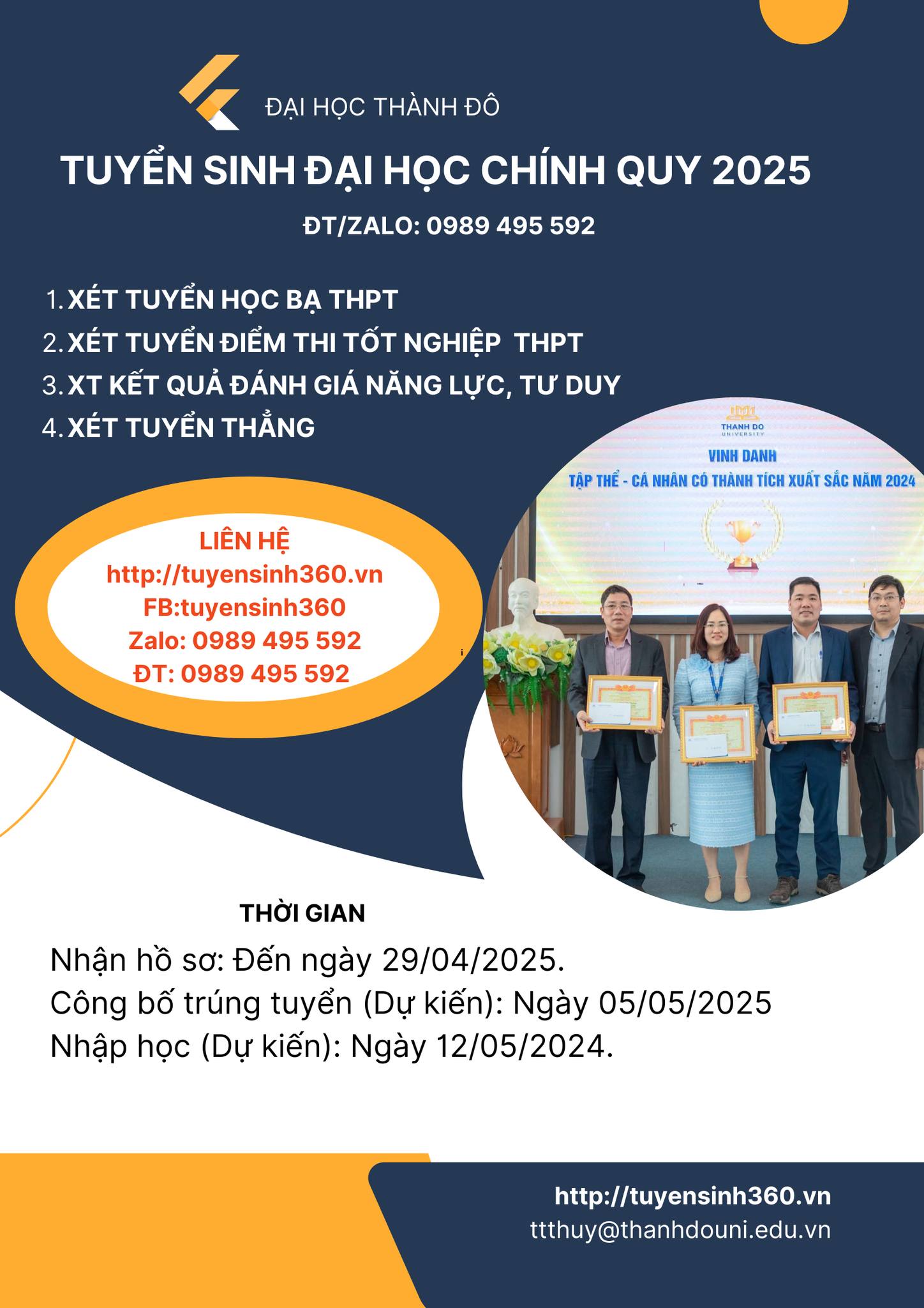 THÔNG BÁO TUYỂN SINH ĐẠI HỌC CHÍNH QUY ĐỢT 1 NĂM 2025